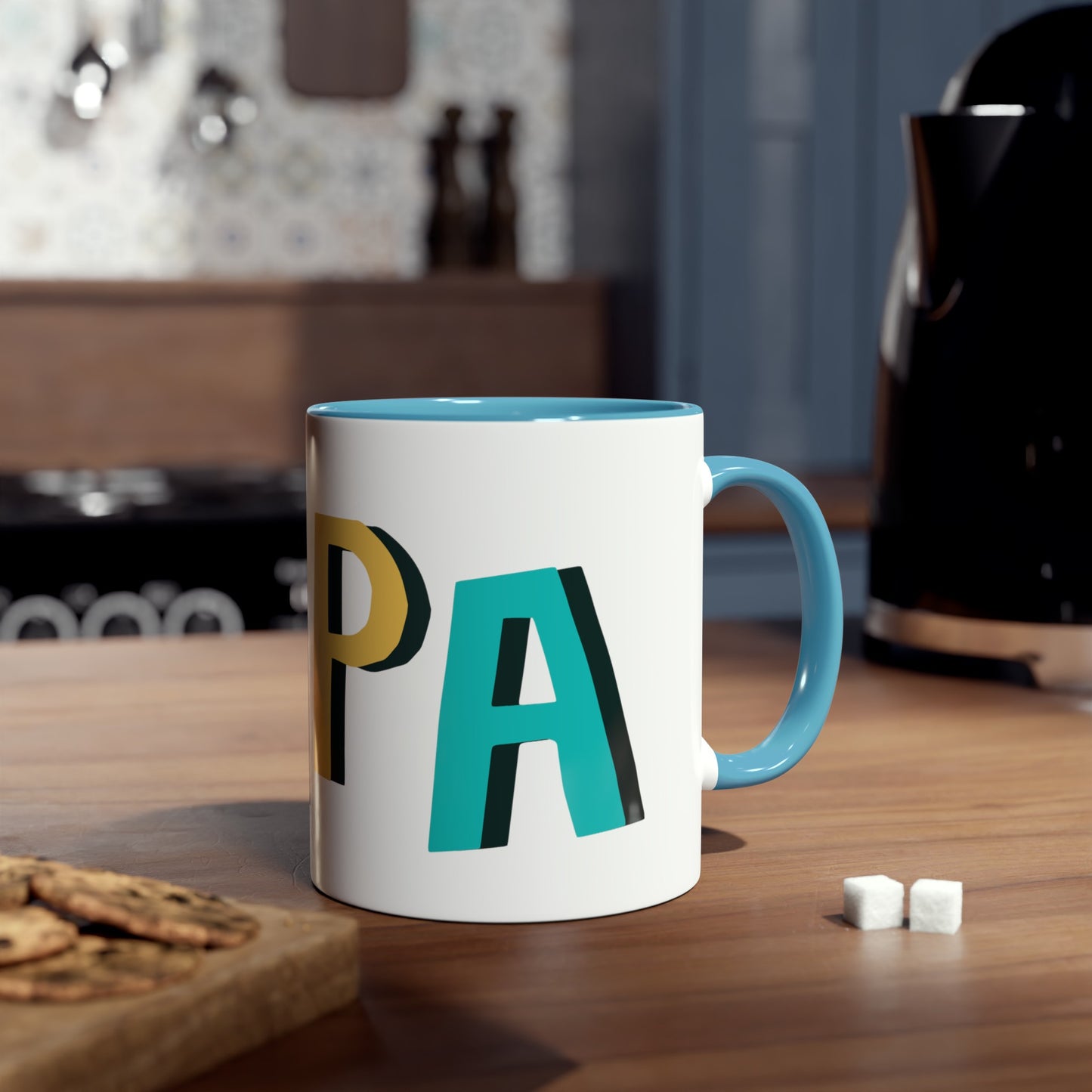 Papa Two-Tone Coffee Mugs, 11oz