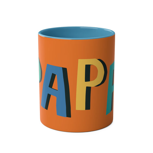 Papa Two-Tone Coffee Mugs, 11oz