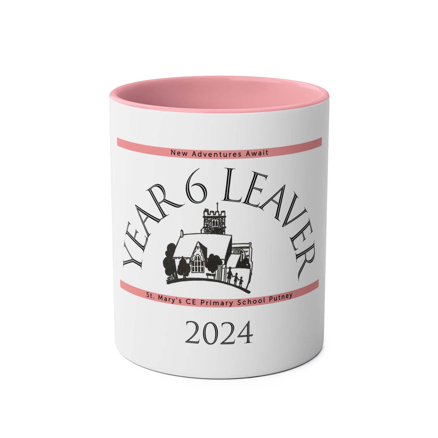 School Leaver Pink Two-Tone Coffee Mugs, 11oz