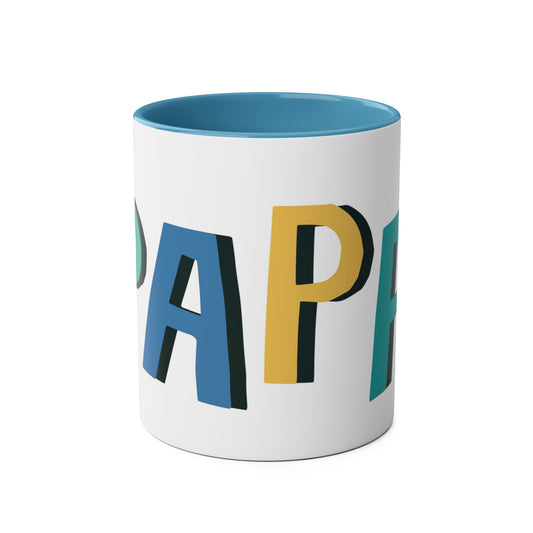 Papa Two-Tone Coffee Mugs, 11oz